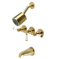 Paris Three-Handle Tub & Shower Faucet, Brushed Brass