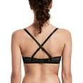 thumbnail image 4 of Deyllo Women Lace See-Through Bra Underwire Support Push Up Bras Unlined Non Padded Lightweaight Breathable Black Underwear Bras 38D, 4 of 5
