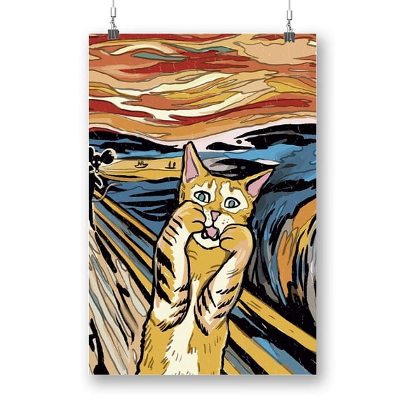 Scared Cat Poster - Smartprints Designs,