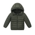 thumbnail image 2 of Feancey Kids Boys Girls Puffer Jackets Toddler Girl Zipper Hooded Coat Winter Thicken Warm Down Jacket Lightweight Trendy Packable Outerwear with Pockets Army Green 8 Years, 2 of 9