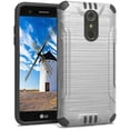 thumbnail image 2 of Compatible LG Aristo 3 (2019) | K9s (2019) | Fortune 3 | Zone 5 | Risio 4 Case Brushed Metal Texture Hybrid TPU Silver, 2 of 4