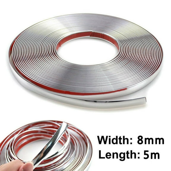 Gerich 8mm*5m Chrome Car Styling Moulding Strip Trim Self Adhesive Cover Tape