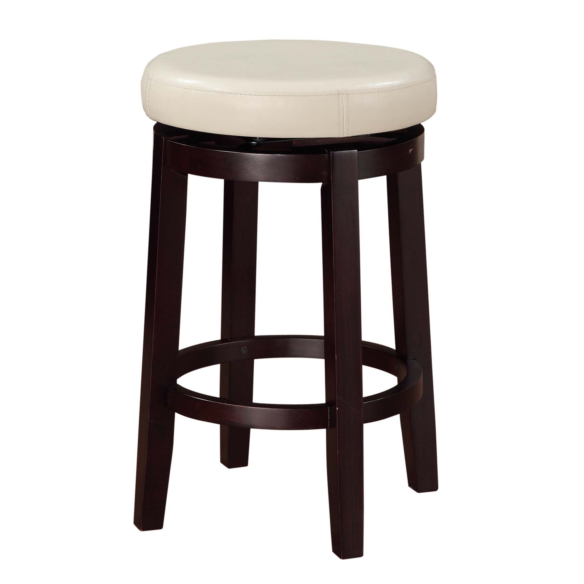 Fabric Upholstered Counter Stool With Slanted Legs Brown And White Fabric Upholstered Counter Stool With Slanted Legs Brown And White