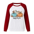thumbnail image 4 of VKOYWKM Crewneck Sweatshirts Women Thanksgiving Pumpkin Graphic Color Block Raglan Pullover Tops Long Sleeve Fall Sweatshirts Thankful Gifts Holiday Sweatshirt, 4 of 4