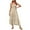 Khaki, variant on ICHUANYI Women's Bohemian Spaghetti Strap Smocked Tiered Long Beach Sun Dresses Sleeveless Solid Maxi Dress Spring Summer Fashion 2024