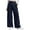 Navy, variant on Chiccall Womens Wide Leg Pants Casual High Waisted Baggy Pants Loose Flowy Pleated Lounge Trousers
