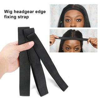 2PCS Elastic Band for Wigs Edges Lace Melting Bands Edge laying Scarf Adjustable  Wig Bands with Velcr, Non Slip, Thick Comfortable Durable 