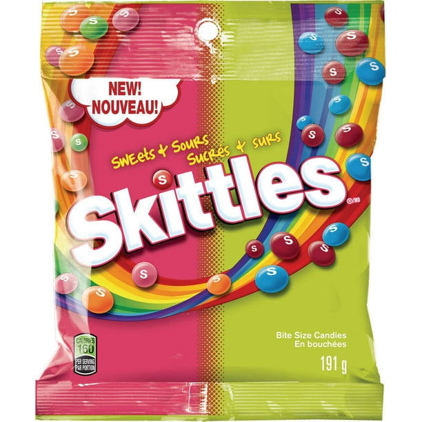 Skittles Bonbons et Sours Candies Bonbons taille Bite, 191g