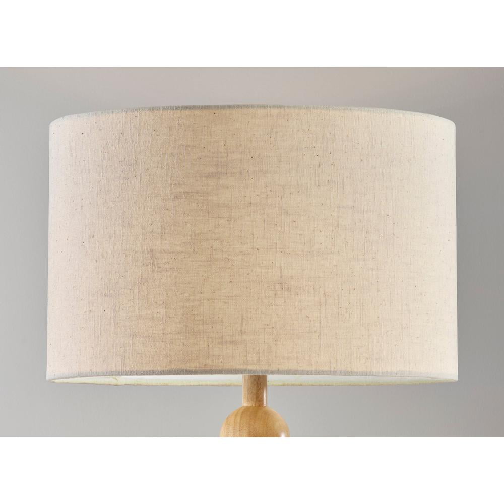 Adesso Orchard 62" 3-Way Wood Decorative Floor Lamp with Cream Drum Shade