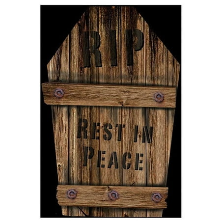 RIP Wooden Tombstone Halloween Decoration