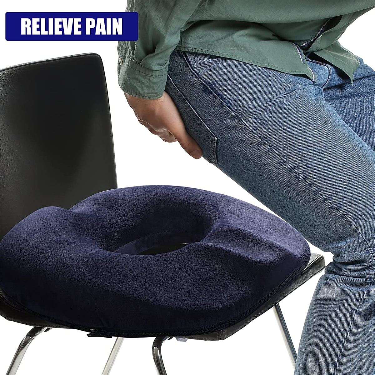 wefaner Donut Pillow for Tailbone Pain Inflatable Butt Donut Cushion  Self-Inflating Bedsore Air Cushion.Tailbone Pain Relief Cushion for  Hemorrhoids