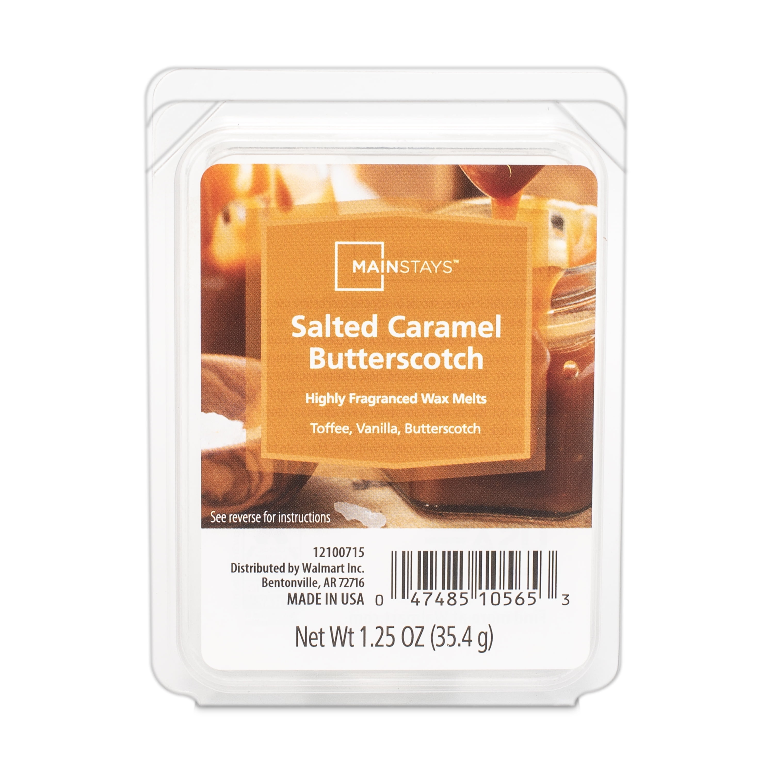(6 pack) Mainstays Salted Caramel Butterscotch, Scented Wax Melt, 1.25 oz
