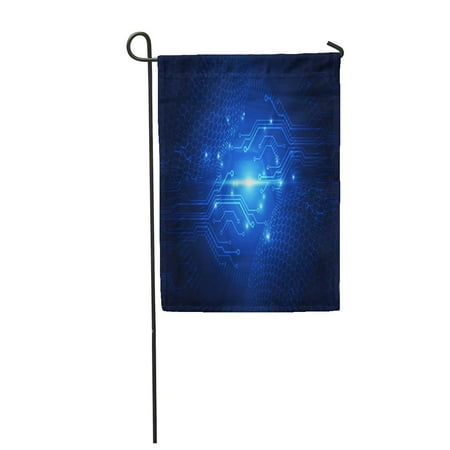 Signal Flag Hook LADDKE Blue Circuit Abstract Future Technology Network Power Signal Social Garden Flag Decorative Flag House Banner 12x18 inch ()