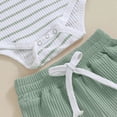 thumbnail image 4 of TOWED22 Toddler Boy Cotton Summer Short Sleeve T-Shirt and Short Set Light Green,6-9 M, 4 of 8