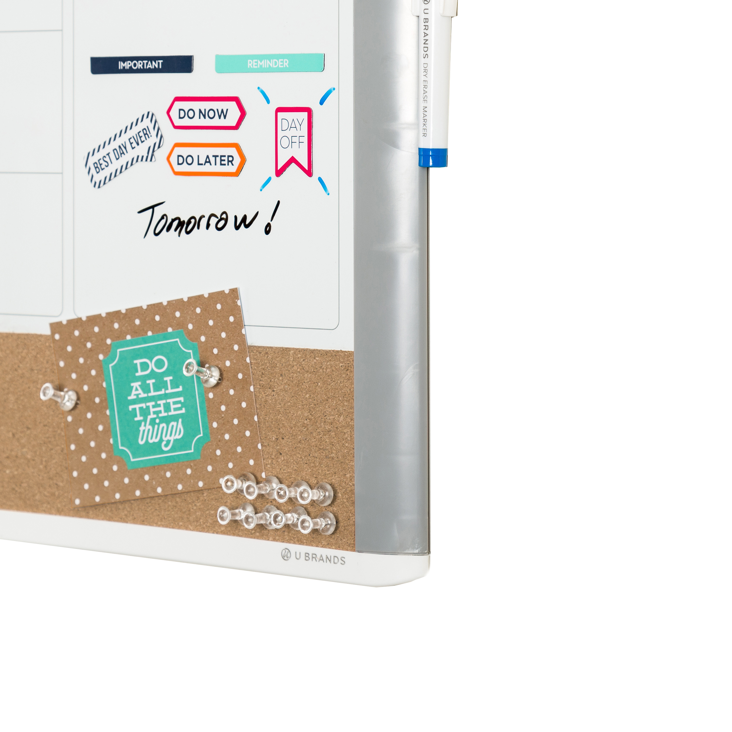 U Brands 3-in-1 Dry Erase Calendar Board, 17" x 23" photo 4