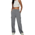 thumbnail image 3 of Womens Cargo Sweatpants Casual Baggy Fleece High Waisted Joggers Pants, 3 of 6