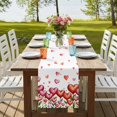 thumbnail image 4 of Table Runners 72 Inches Long Dress Scarves, Valentine's Day Farmhouse Kitchen Table Runner, Coffee Tablerunners, Watercolor Love Flowers Leaves Plants Spring 16x72 Inch, 4 of 9