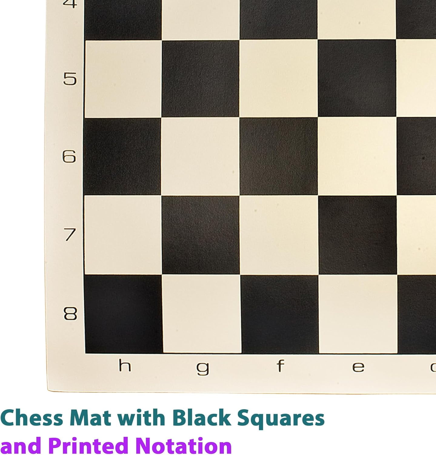 Sterling Games Chess Mat and Chess Pieces Set 20" x 20" Roll Up Vinyl Travel Chess Set, Black