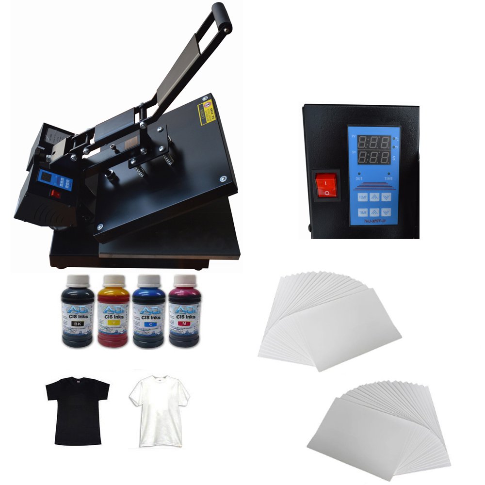 INTBUYING Flat Heat Press Machine,with Transfer Paper Inks Tshirt