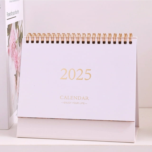 Cqxid Calendrier à Moins de 10$ 2025 Calendrier de Bureau Calendrier de l'Année Calendrier de Table Papier Calendrier Quotidien Pages Mensuelles Chevalet Calendrier