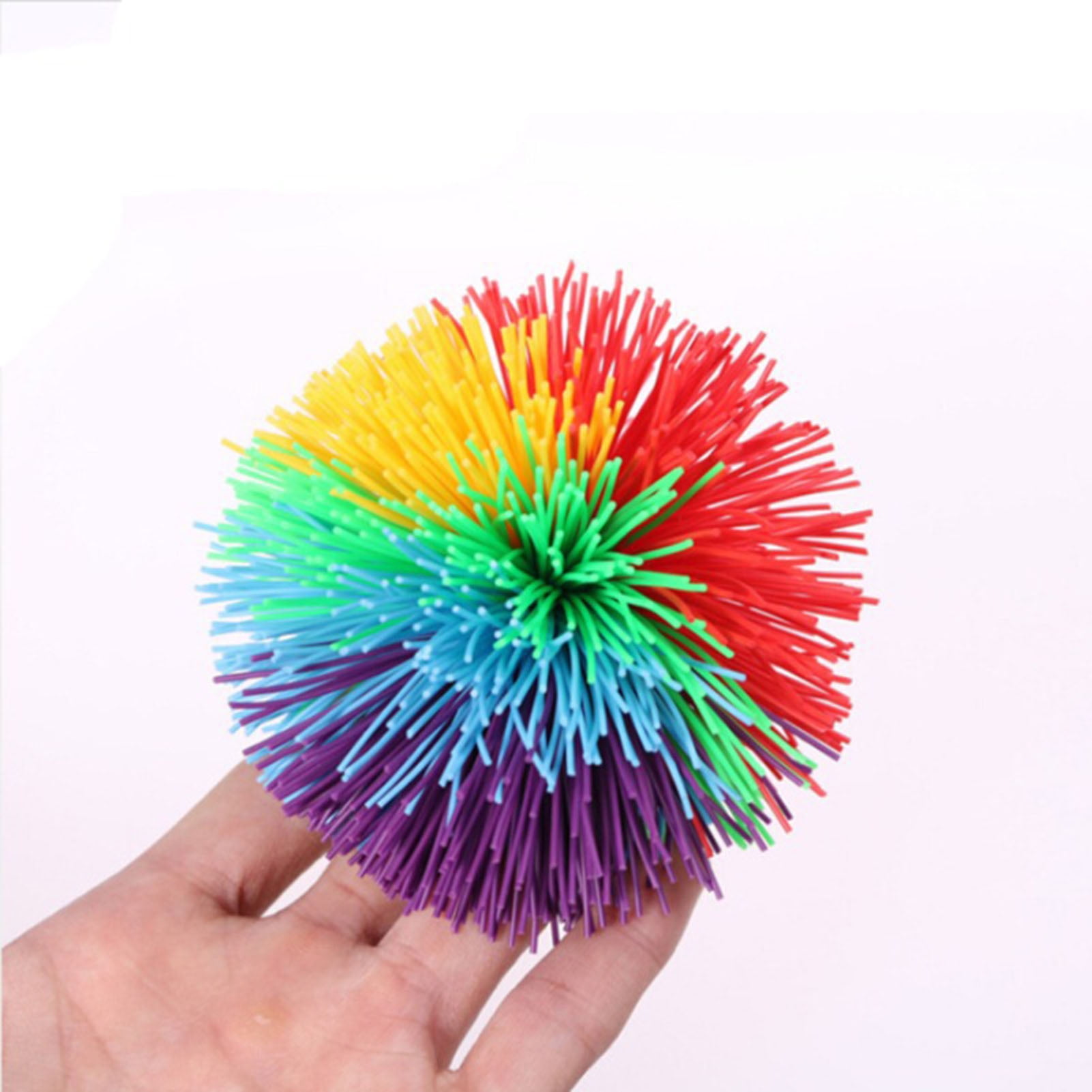 Toudaret 1Pcs Silicone Monkey Stringy Ball Anxiety Relief Colorful Sensory Ball Portable Travel Fidget Ball Bouncy Pom Stress Ball Party Favors