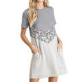 thumbnail image 2 of Gvmfive Women Summer Short Sleeve Colorblock Pockets Swing T-shirt Dress, 2 of 8
