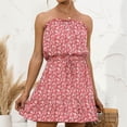 thumbnail image 2 of Vestido HUOGUO para mujer, casual, sin tirantes, sin mangas, estampado, 2 of 5