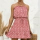 thumbnail image 2 of Vestido HUOGUO para mujer, casual, sin tirantes, sin mangas, estampado, 2 of 5