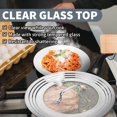 thumbnail image 4 of Sterline Universal Lids Set with Tempered Glass Top - Fits 5-12 Inch Pots, Pan, and Skillets - Set of 2, Large and Small, Stainless Steel Replacement Pot Lid for Kitchen Organizing, Spa, 4 of 6