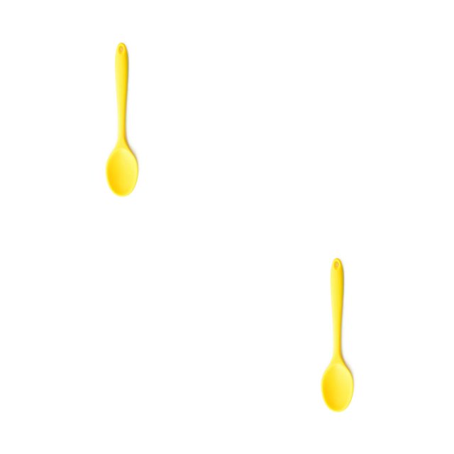 Bearachild Cuchara con mango, cucharas antiadherentes para arroz, cuchara de cocina, cuchara agitadora, herramienta para crema de mantequilla, Amarillo 2piezas