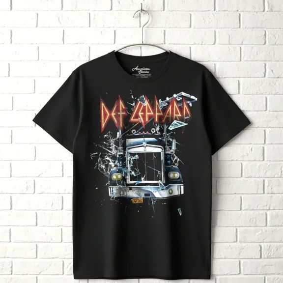 Def Leppard Trucking Through the Night Men's T Shirt ()