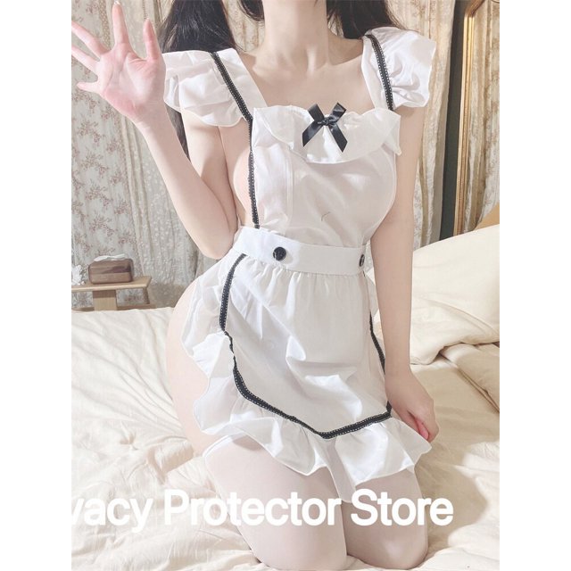 Black Demon Cos disfraces de Halloween Anime Lolita Maid vestido de fiesta de belleza con espalda de malla, camisones Sexy, trajes de mucama Halter para niña y gato