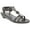 Pewter, variant on Womens Gray Gladiator Inspired Medallions T-Strap Comfort Rhinestone Catrinaa Round Toe Wedge Slip On Dress Slingback Sandal 9 M