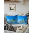 thumbnail image 3 of Outdoor Pillows Waterproof, Sky Blue Bedding Throw Pillows with Insert for Couch Sofa Bed, Natural Landscape Country Tree Flowers 18x18 Inch Pillowcases Decorative Camping Patio Pillow Set of 1, 3 of 8