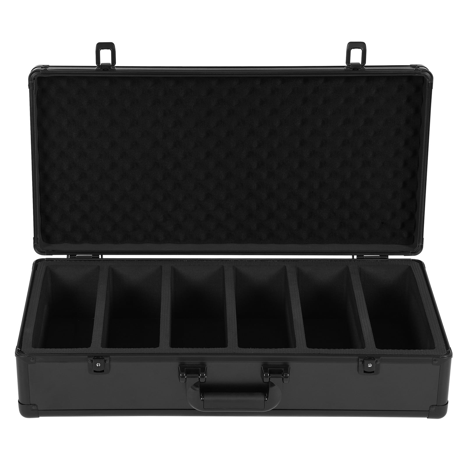 6-Row Slot Card Collection Box, Black Handle Design 33.07Lbs Load Capacity Case for Home Office Dormitory