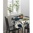 thumbnail image 4 of Navy Blue Green Floral Tablecloth Square Table Cloth 60x60 , Waterproof Tablecloth Outdoor Table Cloth, Vintage Botanical Leaves Washable Table Cover for Kitchen Dining Party, 4 of 8