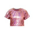 thumbnail image 1 of Timegard Vêtements pour Bébé Fille T-Shirts Courts Scintillants Manches Courtes Col Rond Haut Confortable Mode, 1 of 3