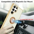 thumbnail image 5 of for Samsung Galaxy S22 Ultra Case with Ring Holder Kickstand [with Magnetic] Soft TPU Shockproof Electroplated Protective Slim Phone Case for Galaxy S22 Ultra White Astronaut, 5 of 12