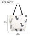 thumbnail image 5 of FORMRS Womens Canvas Tote Bag with Zipper Inner Pocket Shoulder Handbag, Black Cute Cats, 5 of 7