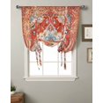 thumbnail image 2 of Orangered Southwest Tie Up Curtains for Kitchen Bathroom Bedroom Windows 63 Inch Length, Boho Vintage Modern Ethnic Art Balloon Drape Curtains Shade Rod Pocket Drapery Curtain Panel, 46"x63", 2 of 7