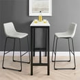 thumbnail image 3 of 30" Industrial Faux Leather Barstools, Set of 2 - Grey, 3 of 4