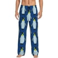 thumbnail image 2 of Picia Beautiful King Penguin Pattern Mens Soft Woven Cotton Elastic Waistband Sleep Pajama Pant Lounge Sleep Pant With Pockets And Drawstring-, 2 of 9