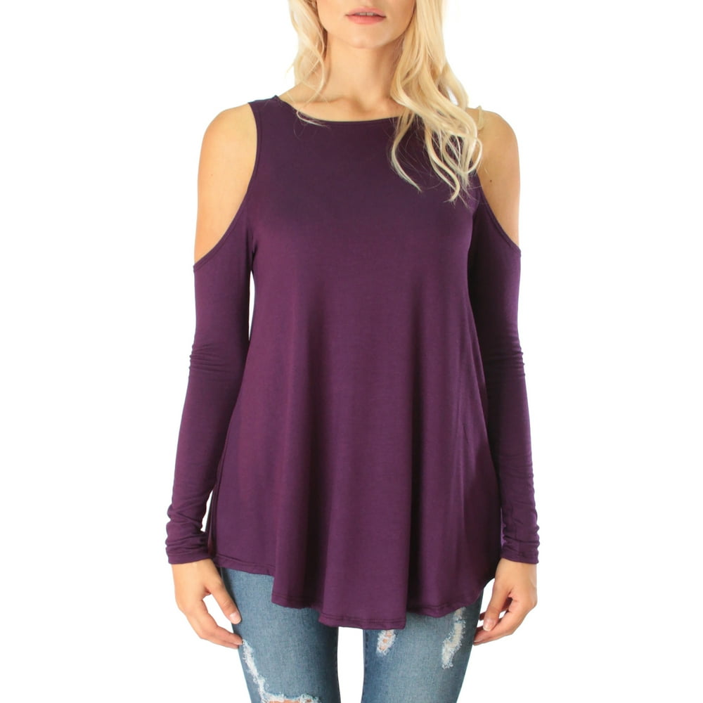 American Made - American Made Women's Open Shoulder Long Sleeve Shirt ...