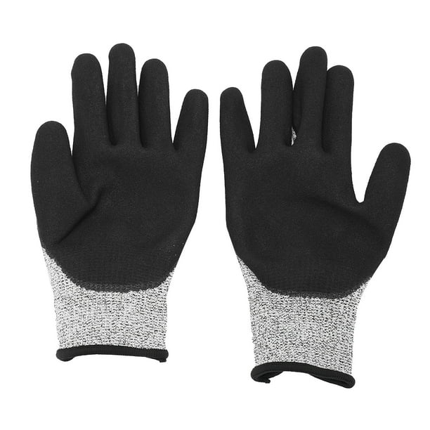Guantes de trabajo Jadeshay HPPE nivel 5 protectores anticorte color Negro Gris
