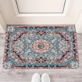 thumbnail image 2 of Bohemian Blue Floral Patterned Carpet Door Mat Welcome Door Mat for Front Door, Home Entrance, Yard, Floor, Patio, Non Slip Spring Summer Welcome Mat Indoor Outdoor Doormat 30"*17", 2 of 6