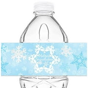Snow Princess Bottle Wraps - 20 étiquettes de bouteille d'eau de flocon de neige - Décorations de flocon de neige - Fabriqué aux États-Unis