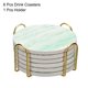 thumbnail image 3 of Bebida Portavasos con Soporte, 6uds 4 - Corcho Base Posavasos para Bebidas, Arenisca Estilo para Tipos de Tazas, Hogar Decoración, Madera Mesa (Verde), 3 of 6