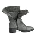 thumbnail image 4 of DREAM PAIRS Womens Ankle Booties Lace Up Mid Calf Military Combat Boots AMAZON GREY Size 7.5, 4 of 5