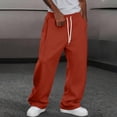thumbnail image 6 of Men's Wide Leg Sweatpants Baggy Casual Drawstring Waist Joggers Lounge Sweat Pants with Pockets Vermilion M, 6 of 6
