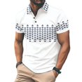 thumbnail image 3 of RMGVDSD Mens Polo Shirts Trendy Men's Casual Short Sleeve Shirt Comfortable Button Down Collar T Shirt Outings With Relaxed Fit Retro Tees Stylish Tops, 3 of 9